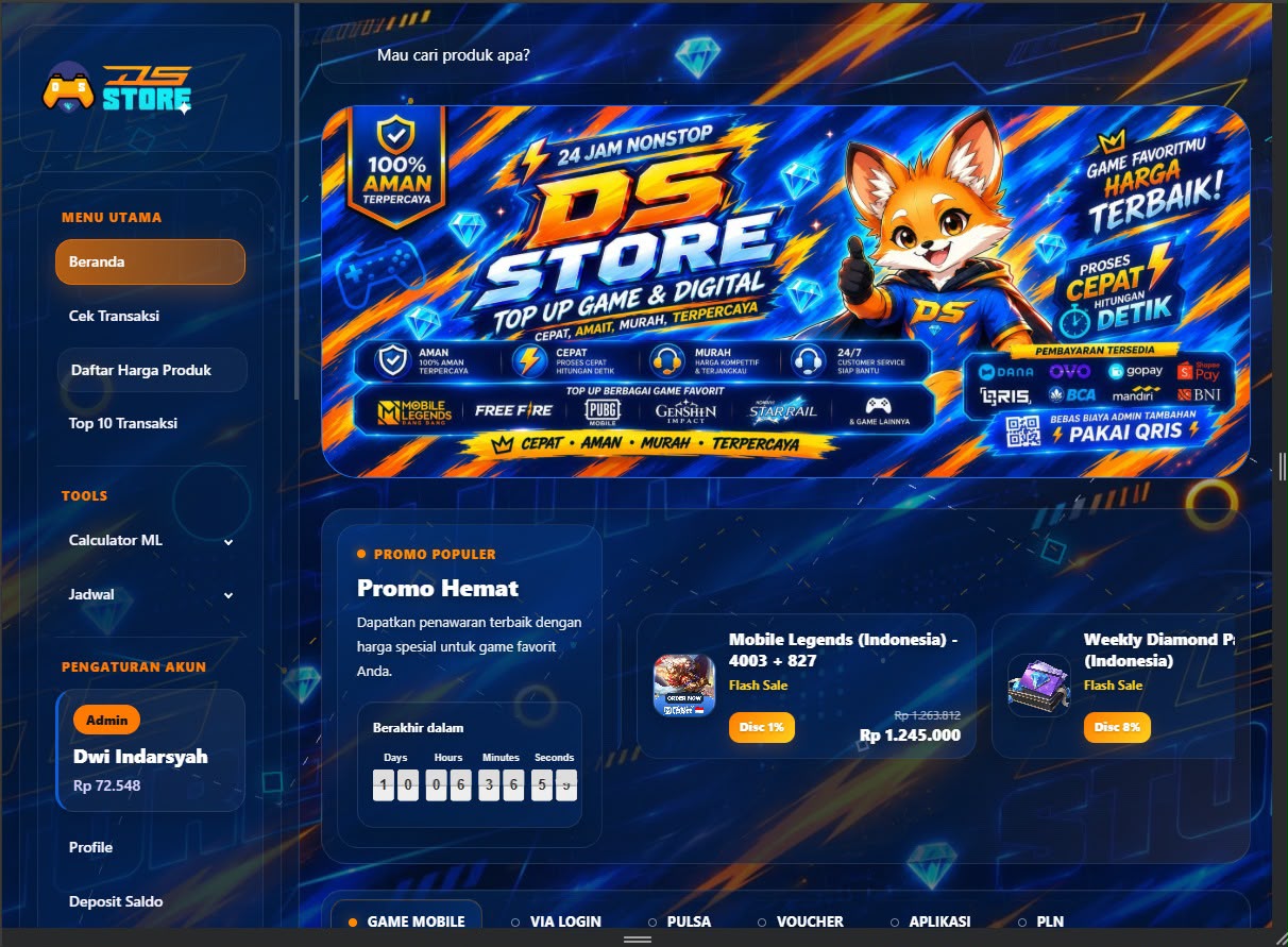 Website Top Up Game V3 — Modern Edition